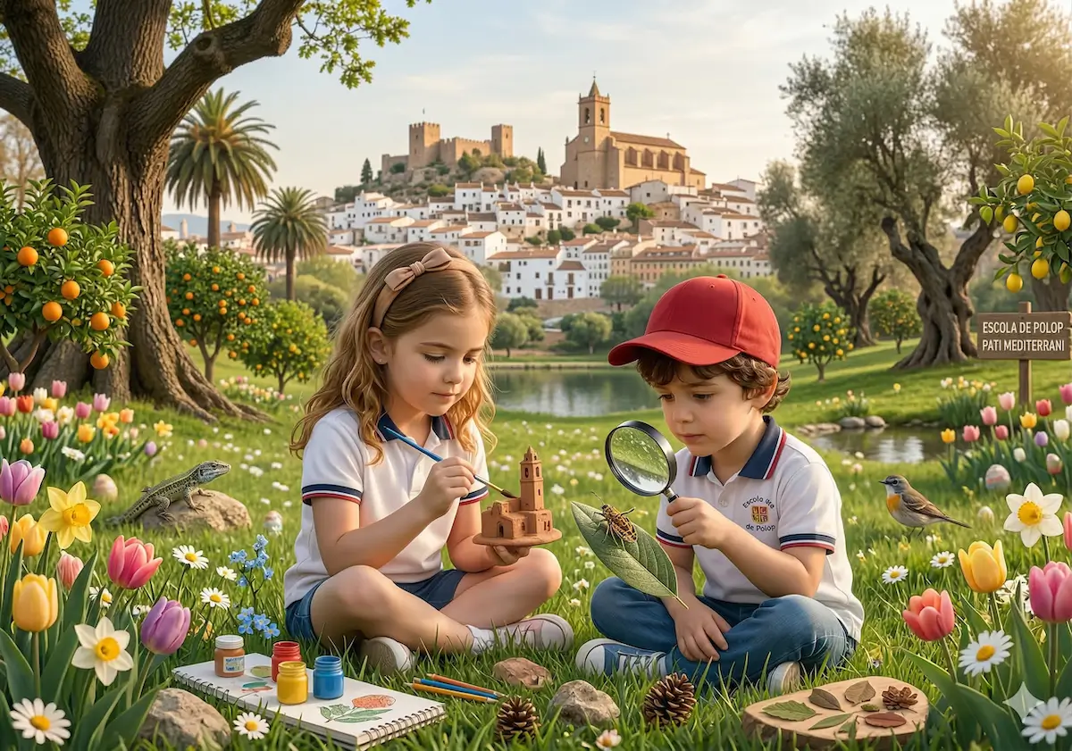 Niños jugando en la Escuela de Pascua de Polop
